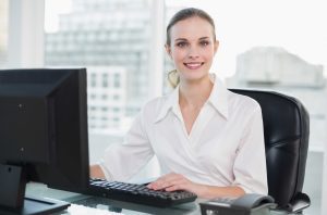 Woman at Desk with Window